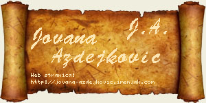 Jovana Azdejković vizit kartica